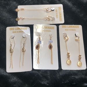 Gold plated long earrings